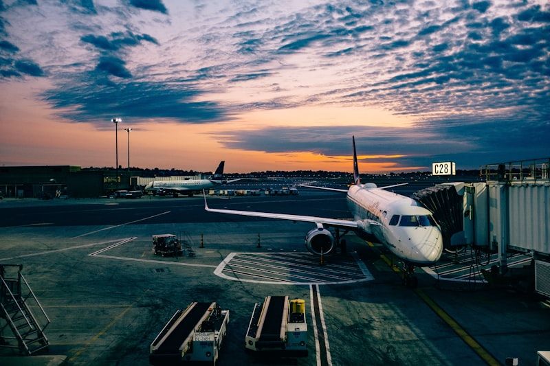 Airplane window view
