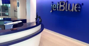 JetBlue Logo On Wall of JetBlue Head Office
